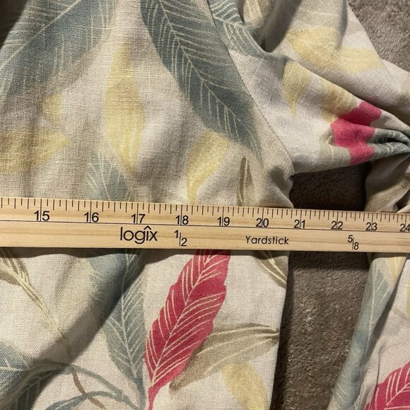 Alfred Dunner Blazer Womens 12 Linen Jacket Beige Leaves Coastal Multicolor - Picture 4 of 5